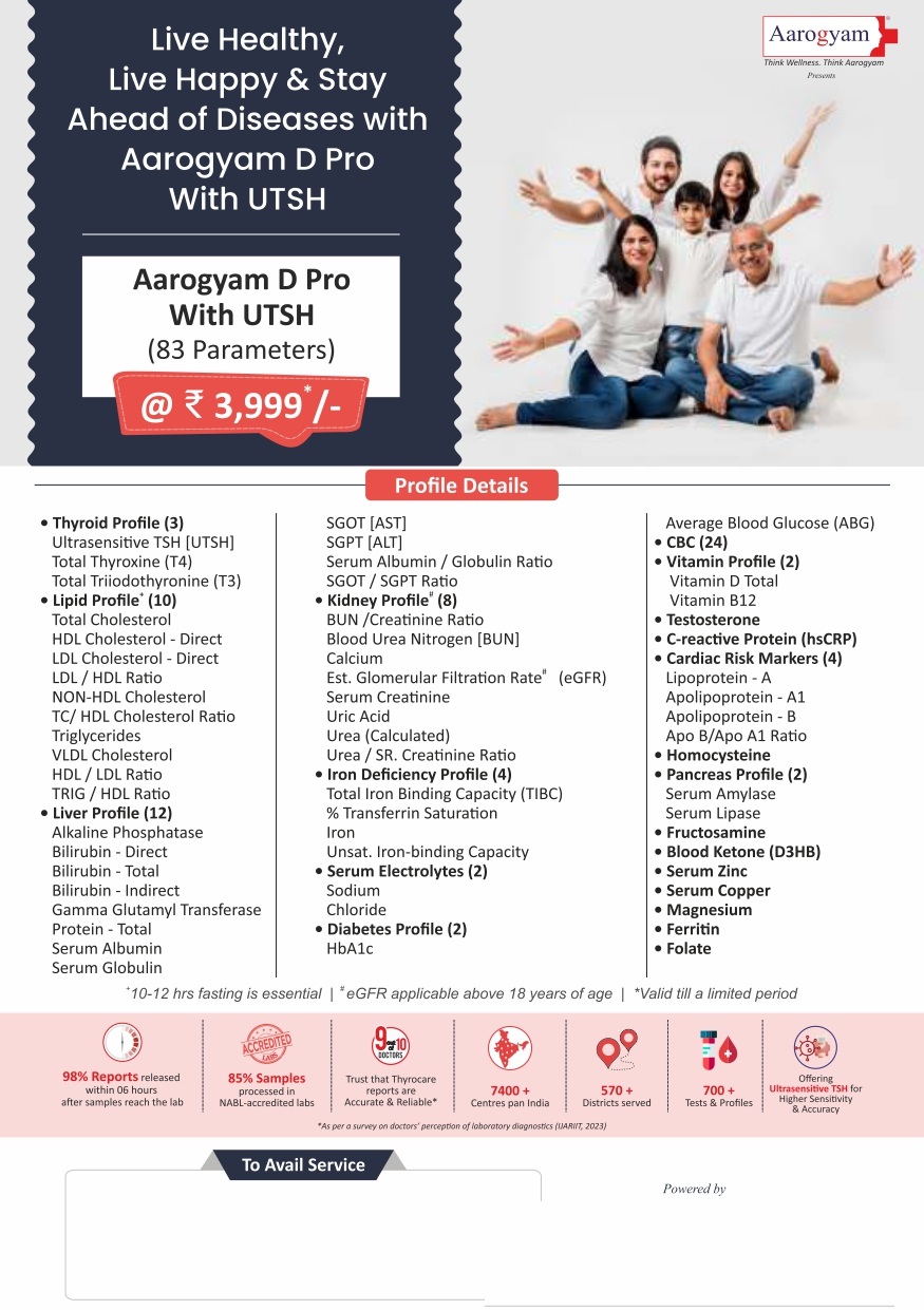 AAROGYAM BLOOD TEST PACKAGES